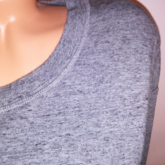 Athleta Sweater Small Gray Marl Long Sleeve Side Slits Crew Neck Pit to Pit 20.5 - Picture 4 of 10